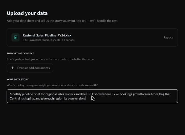 Data Stories step: Start with the file you already report from